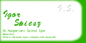 igor spiesz business card
